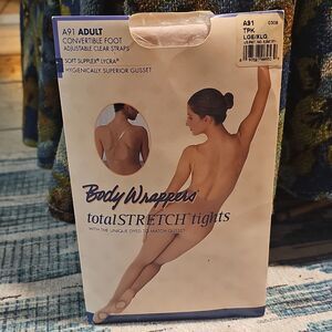 Body Wrappers Total Stretch Convertible Dance Tights A91 Theatrical Pink L/XL